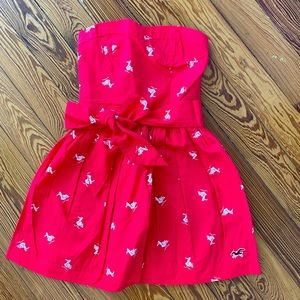 Hollister Seagull Red Strapless Dress Small